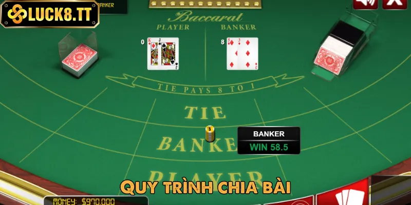 Luật chơi Baccarat Luck8 yêu cầu Dealer tiến hành chia bài cho cả 2 bên Luật chơi Baccarat Luck8 yêu cầu Dealer tiến hành chia bài cho cả 2 bên